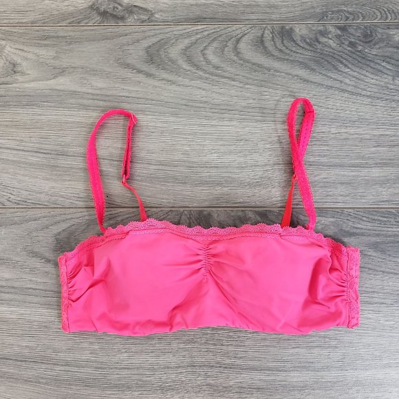 aerie Lace Longline Bralette Neon Red Pink Size 32A - Picture 10 of 10